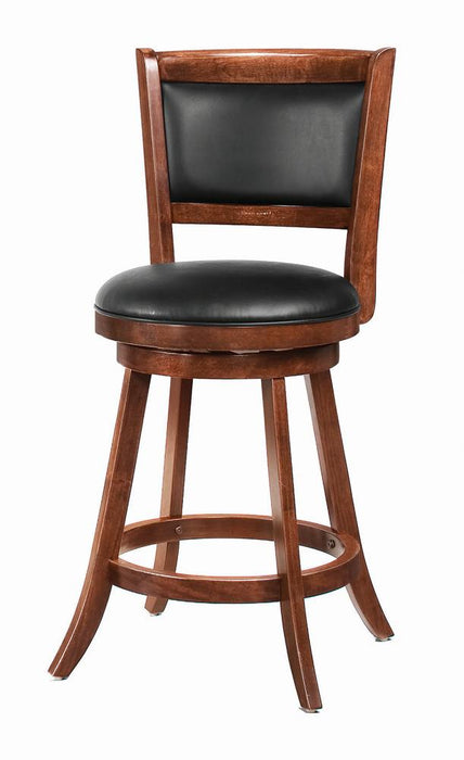 Broxton Upholstered Swivel Counter Height Stools Chestnut and Black (Set of 2) - California Furniture (Coachella, CA)