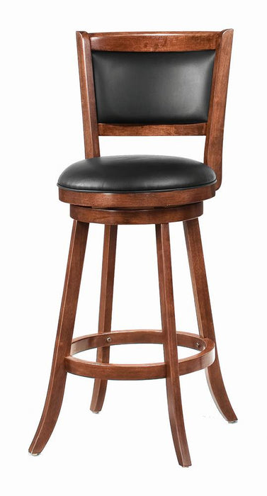 Broxton Upholstered Swivel Bar Stools Chestnut and Black (Set of 2) - California Furniture (Coachella, CA)