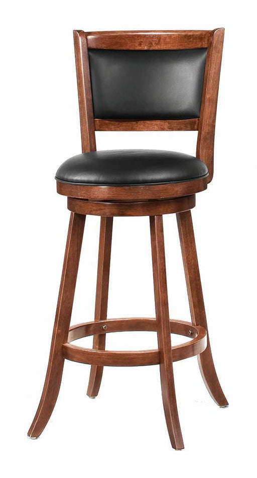 Broxton Upholstered Swivel Bar Stools Chestnut and Black (Set of 2) - California Furniture (Coachella, CA)