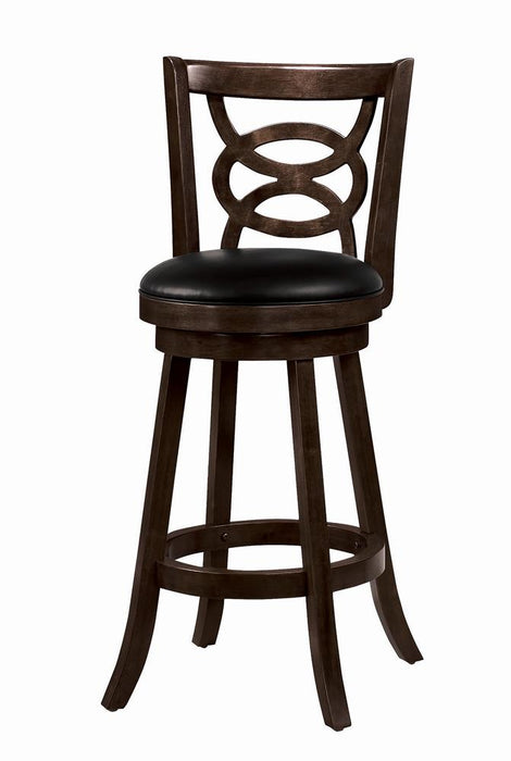 Calecita Swivel Bar Stools with Upholstered Seat Cappuccino (Set of 2) - California Furniture (Coachella, CA)