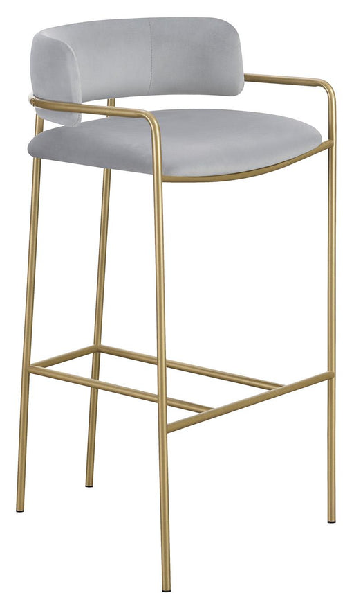 Comstock Upholstered Low Back Stool Grey and Gold - California Furniture (Coachella, CA)