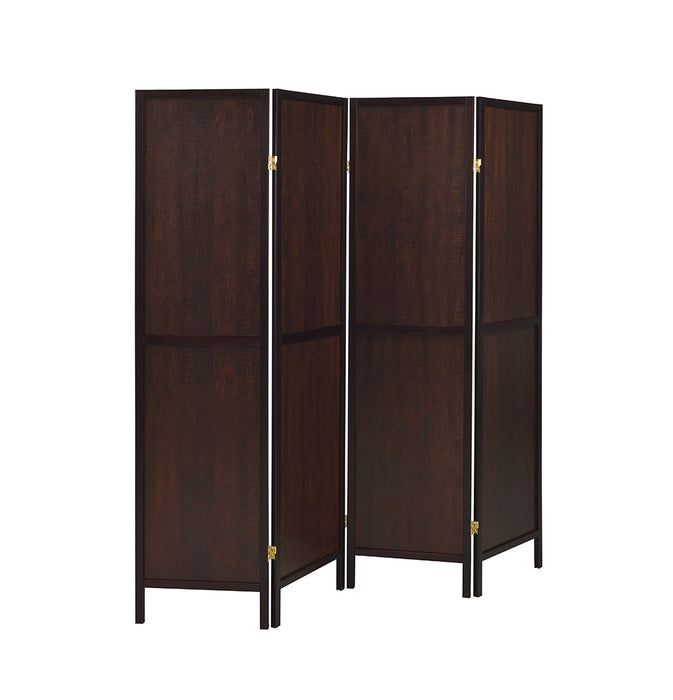 Deepika 4-panel Folding Screen Tobacco and Cappuccino - California Furniture (Coachella, CA)