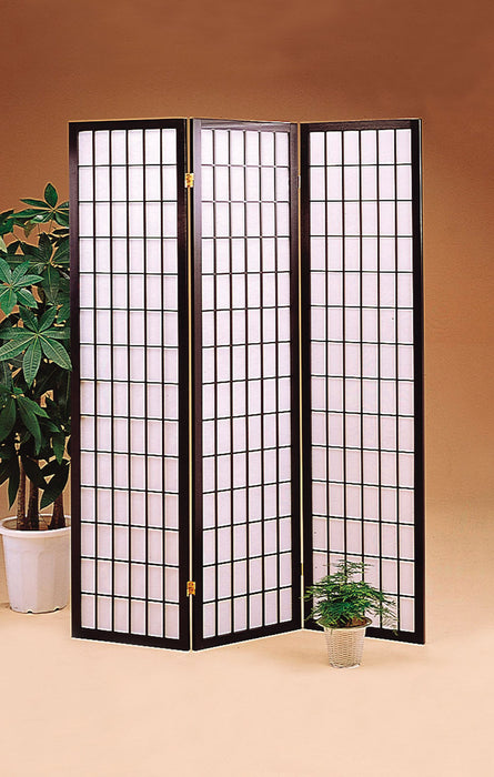 Carrie 3-panel Folding Screen Black and White - California Furniture (Coachella, CA)