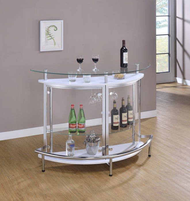 Amarillo 2-tier Bar Unit White and Chrome - California Furniture (Coachella, CA)