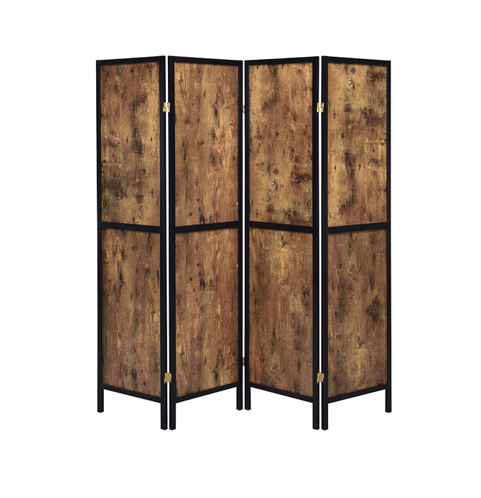 Deepika 4-panel Folding Screen Antique Nutmeg and Black - California Furniture (Coachella, CA)