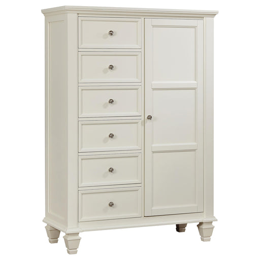 Sandy Beach 8-drawer Door Chest Storage Cream White - California Furniture (Coachella, CA)