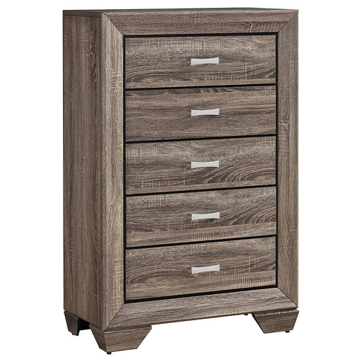 Kauffman 5-drawer Chest Washed Taupe - California Furniture (Coachella, CA)