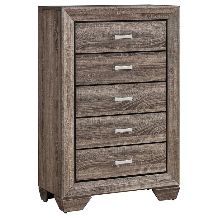 Kauffman 5-drawer Chest Washed Taupe - California Furniture (Coachella, CA)
