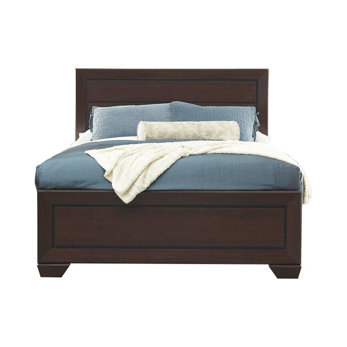 Kauffman California King, Eastren King, & Queen Panel Bed Dark Cocoa - California Furniture (Coachella, CA)