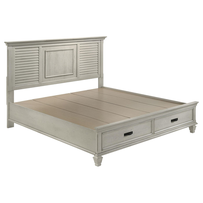 Franco Eastern King & Queen Storage Bed Antique White - California Furniture (Coachella, CA)