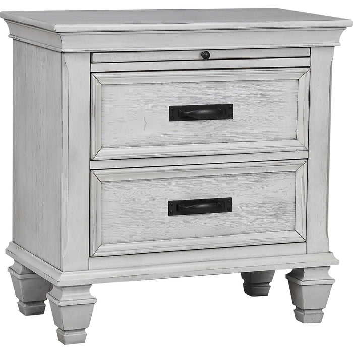 Franco 2-drawer Nightstand Antique White - California Furniture (Coachella, CA)
