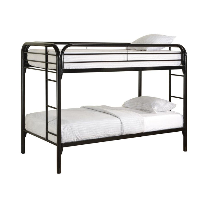 Morgan Twin Over Twin Bunk Bed Black & White - California Furniture (Coachella, CA)