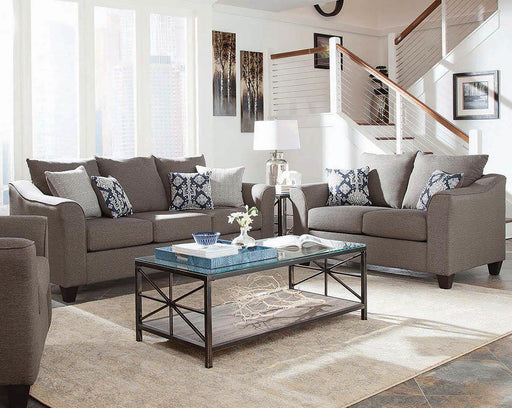 Salizar Upholstered Flared Arm Living Room Set Grey - California Furniture (Coachella, CA)
