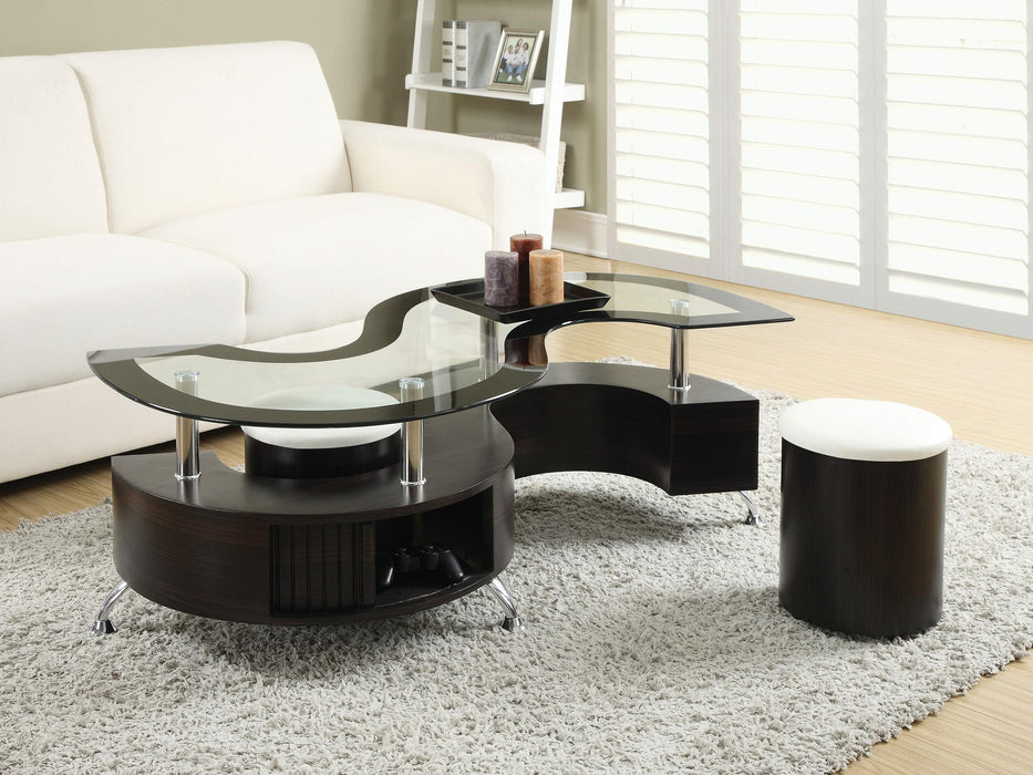 Buckley 3-piece Coffee Table and Stools Set Cappuccino - California Furniture (Coachella, CA)