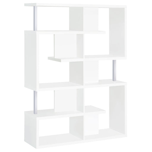 Hoover 5-tier Bookcase White and Chrome - California Furniture (Coachella, CA)