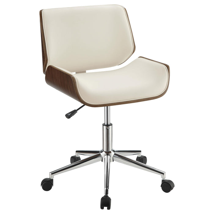 Addington Adjustable Height Office Chair Ecru and Chrome - California Furniture (Coachella, CA)
