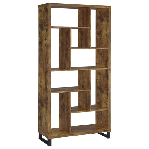 Delwin 10-shelf Bookcase Antique Nutmeg - California Furniture (Coachella, CA)