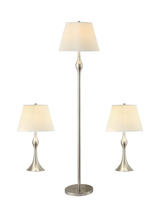 Griffin 3-piece Slender Lamp Set Brushed Nickel - California Furniture (Coachella, CA)
