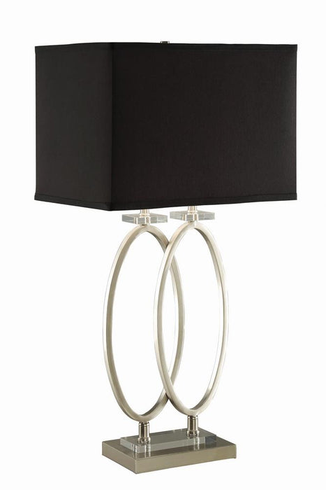Izuku Rectangular Shade Table Lamp Black and Brushed Nickel - California Furniture (Coachella, CA)