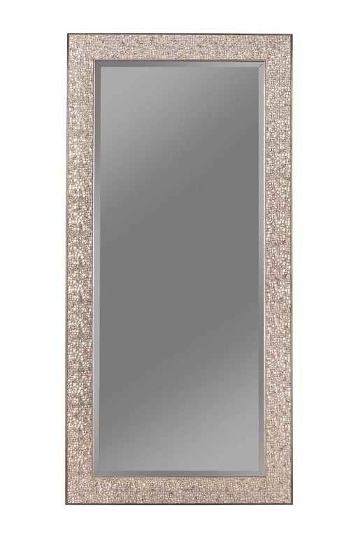 Rollins Rectangular Floor Mirror Silver Sparkle - California Furniture (Coachella, CA)