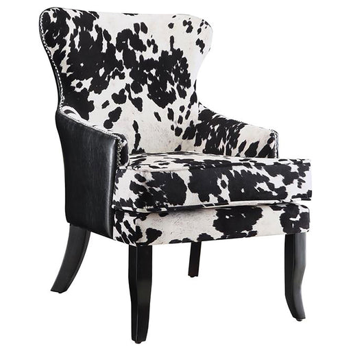 Trea Cowhide Print Accent Chair Black and White - California Furniture (Coachella, CA)