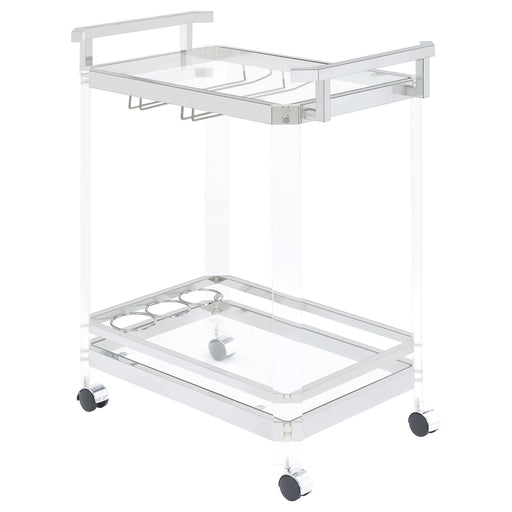 Jefferson 2-tier Glass Serving Cart Clear - California Furniture (Coachella, CA)