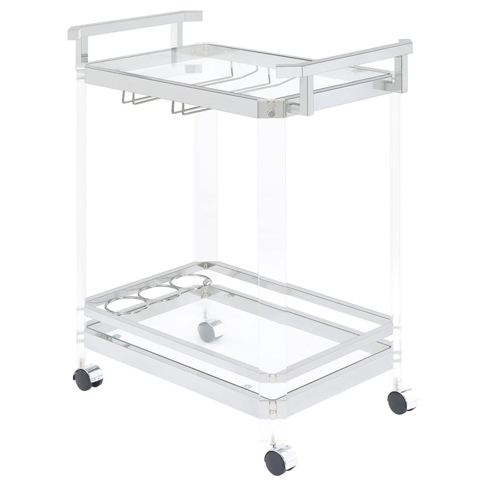 Jefferson 2-tier Glass Serving Cart Clear - California Furniture (Coachella, CA)