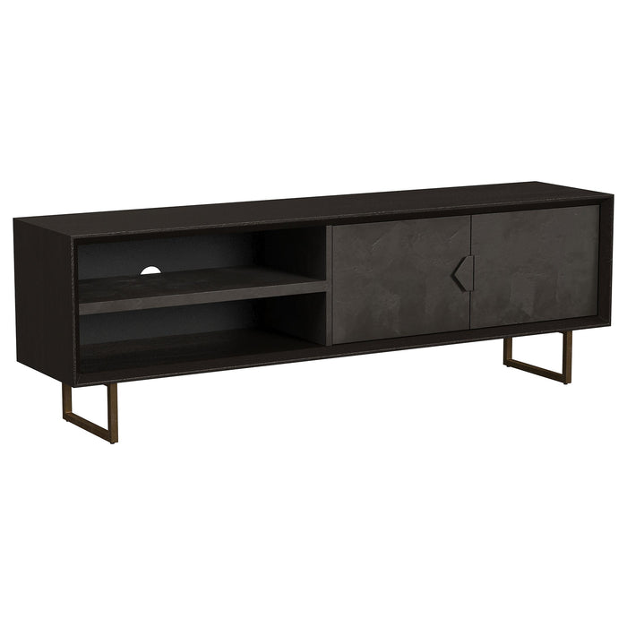 Marsden 2-door Wood 70" TV Stand Charcoal Black - California Furniture (Coachella, CA)