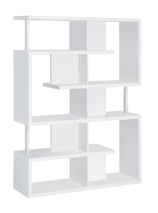 Hoover 5-tier Bookcase White and Chrome - California Furniture (Coachella, CA)