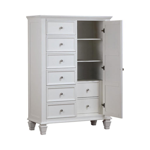Sandy Beach 8-drawer Door Chest Storage Cream White - California Furniture (Coachella, CA)