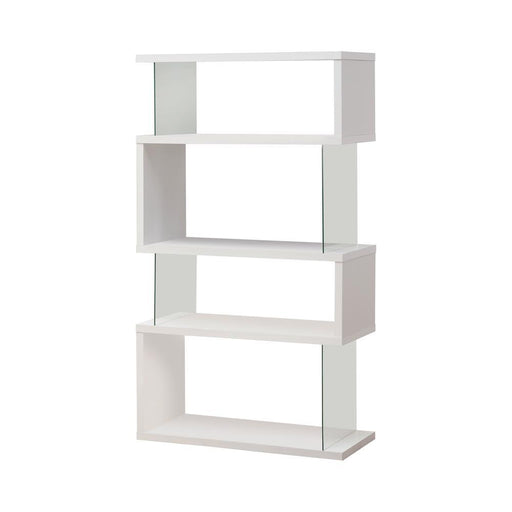 Emelle 4-tier Bookcase White and Clear - California Furniture (Coachella, CA)