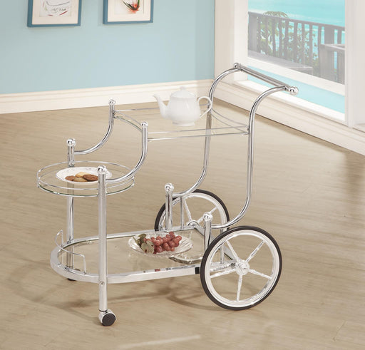 Sarandon 3-tier Serving Cart Chrome and Clear - California Furniture (Coachella, CA)