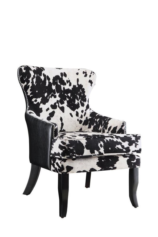 Trea Cowhide Print Accent Chair Black and White - California Furniture (Coachella, CA)