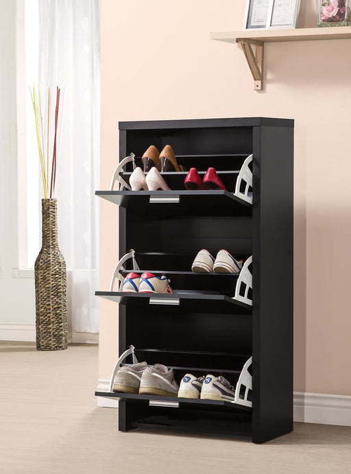 Vivian 3-drawer Shoe Cabinet Black - California Furniture (Coachella, CA)