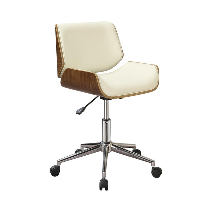Addington Adjustable Height Office Chair Ecru and Chrome - California Furniture (Coachella, CA)