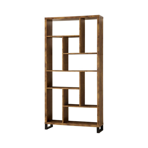 Delwin 10-shelf Bookcase Antique Nutmeg - California Furniture (Coachella, CA)
