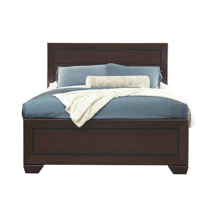 Kauffman California King, Eastren King, & Queen Panel Bed Dark Cocoa - California Furniture (Coachella, CA)