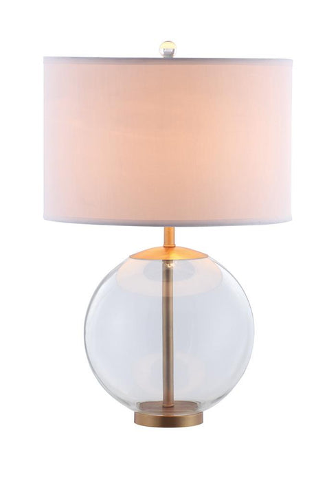 Kenny Drum Shade Table Lamp with Glass Base White - California Furniture (Coachella, CA)
