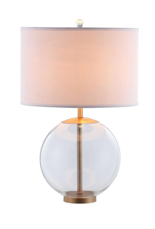Kenny Drum Shade Table Lamp with Glass Base White - California Furniture (Coachella, CA)