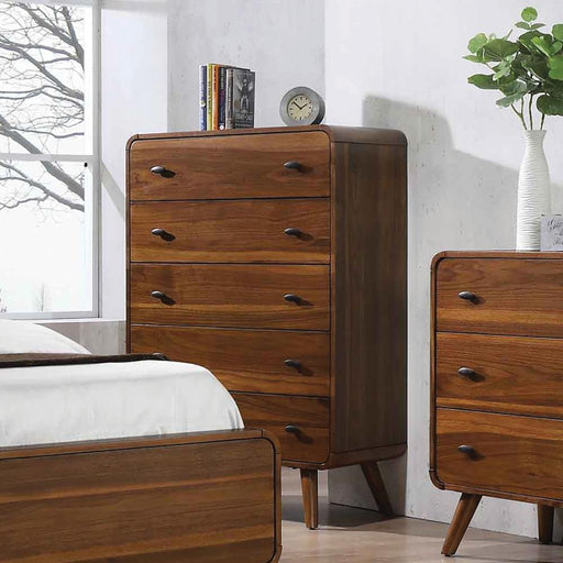 Robyn 5-drawer Chest Dark Walnut - California Furniture (Coachella, CA)