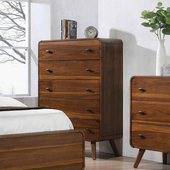 Robyn 5-drawer Chest Dark Walnut - California Furniture (Coachella, CA)