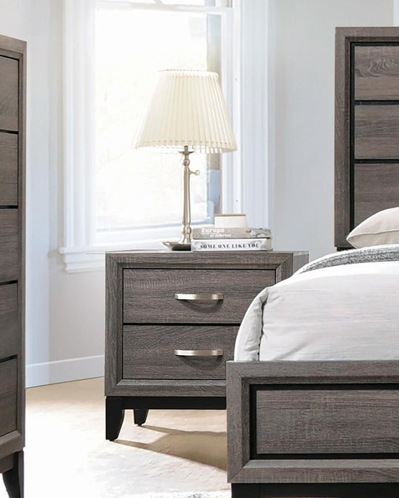 Watson 2-drawer Nightstand Grey Oak and Black - California Furniture (Coachella, CA)