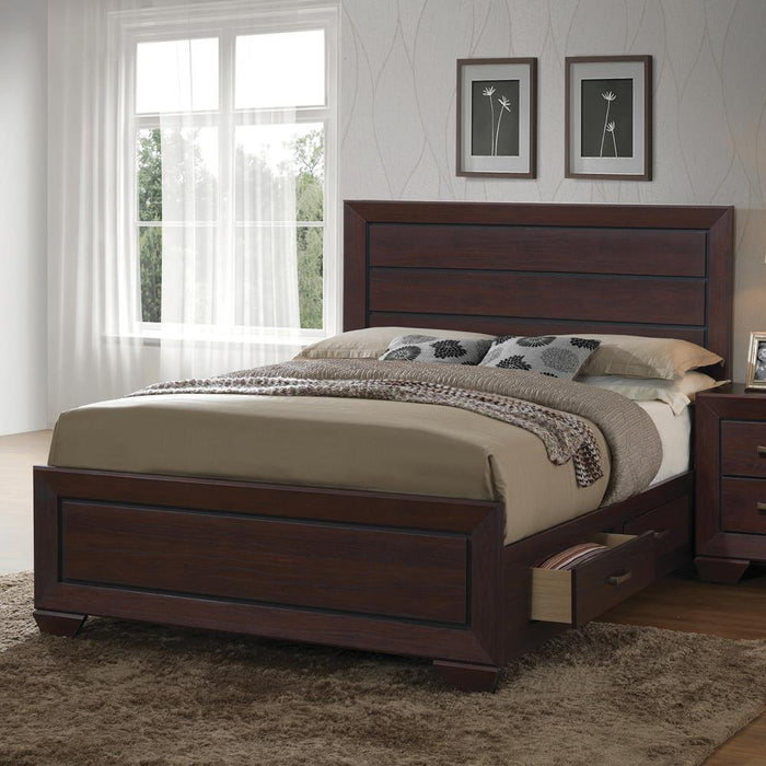 Kauffman California King, Eastren King, & Queen Panel Bed Dark Cocoa - California Furniture (Coachella, CA)