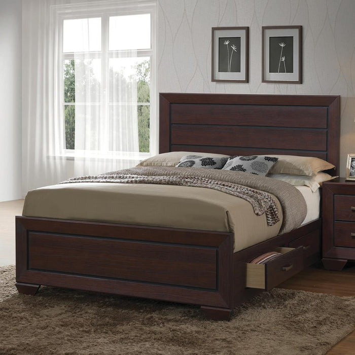 Kauffman California King, Eastren King, & Queen Panel Bed Dark Cocoa - California Furniture (Coachella, CA)