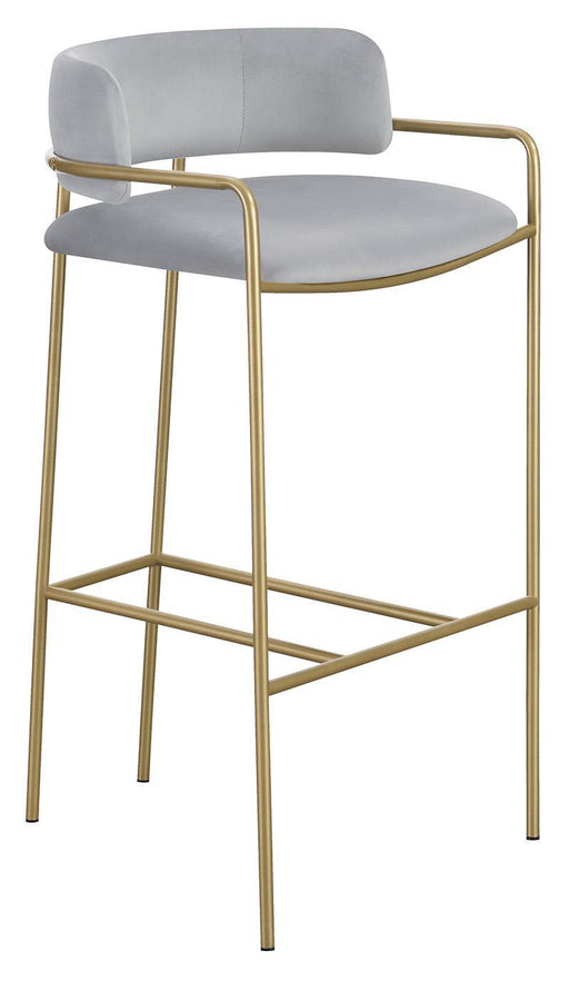 Comstock Upholstered Low Back Stool Grey and Gold - California Furniture (Coachella, CA)