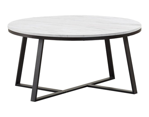 Hugo Round Coffee Table White and Matte Black - California Furniture (Coachella, CA)