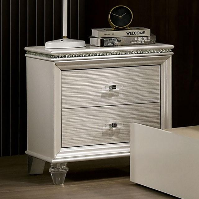 ALLIE Night Stand Beige & Rose Gold - California Furniture (Coachella, CA)