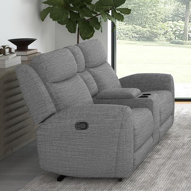 Antonius Manual Recliner Loveseat w/ Console - California Furniture (Coachella, CA)