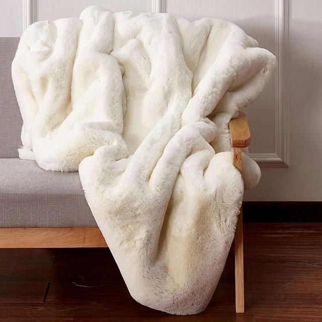 Caparica Off White Throw, Off White - California Furniture (Coachella, CA)