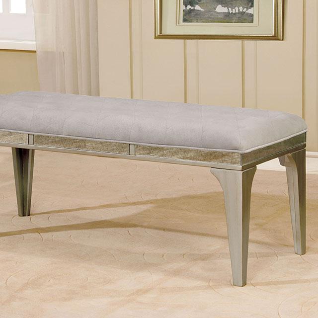 DIOCLES Silver/Light Gray Bench - California Furniture (Coachella, CA)